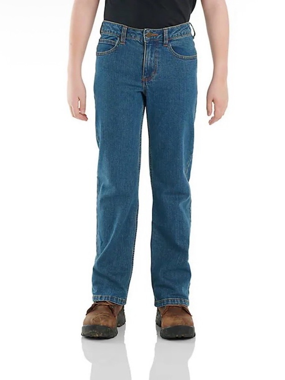 Carhartt Boys’ Straight Leg Medium Wash Blue Jeans BD8374-B Size 10